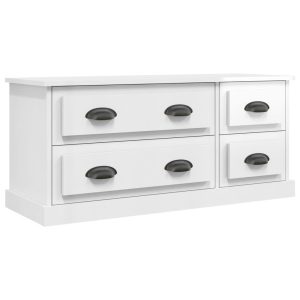 Szafka RTV Stolik Pod Telewizor Szafka Półka Biały Połysk 100×35.5×45 cm 764462 Szafka RTV Stolik Pod Telewizor Szafka Półka Biały Połysk 100×35.5×45 cm 764462