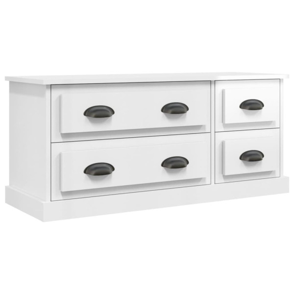 Szafka RTV Stolik Pod Telewizor Szafka Półka Biały Połysk 100x35.5x45 cm 764462