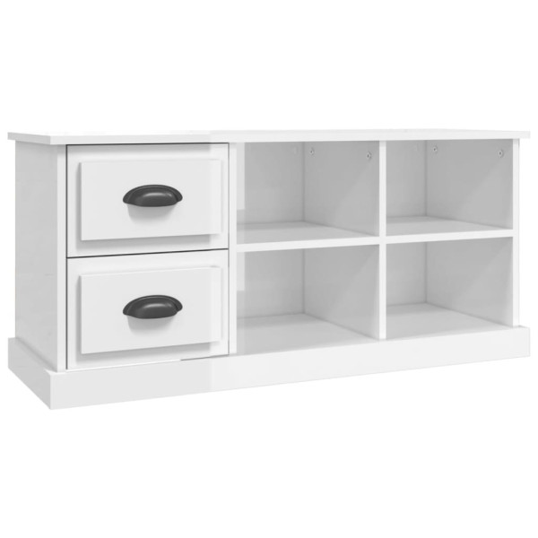 Szafka RTV Stolik Pod Telewizor Szafka Półka Biały Połysk 102x35.5x47.5 cm 764450