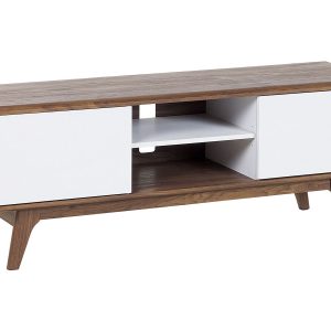 Szafka RTV stolik pod TV do 60ʺ brązowo-biały 70970 Szafka RTV stolik pod TV do 60ʺ brązowo-biały 70970