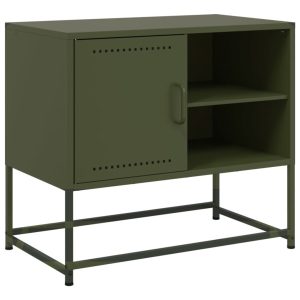 Szafka RTV Stolik Półka Pod Telewizor Stalowa 100.5x39x60.5 cm 763537 Szafka RTV Stolik Półka Pod Telewizor Stalowa 100.5x39x60.5 cm 763537