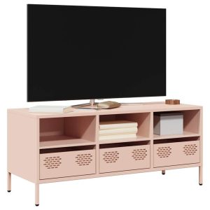 Szafka RTV Stolik Półka Pod Telewizor Stalowa 101.5x39x43.5 cm 763556 Szafka RTV Stolik Półka Pod Telewizor Stalowa 101.5x39x43.5 cm 763556
