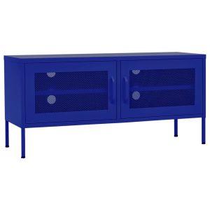 Szafka RTV Stolik Półka Pod Telewizor Stalowa 105x35x50 cm 763459 Szafka RTV Stolik Półka Pod Telewizor Stalowa 105x35x50 cm 763459