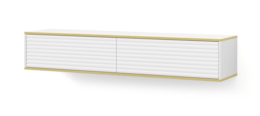Szafka RTV SUBI 180 cm wisząca frez biały mat 241283