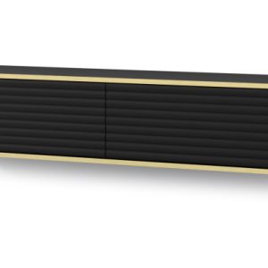 Szafka RTV SUBI 180 cm wisząca frez czarny mat 241345 Szafka RTV SUBI 180 cm wisząca frez czarny mat 241345