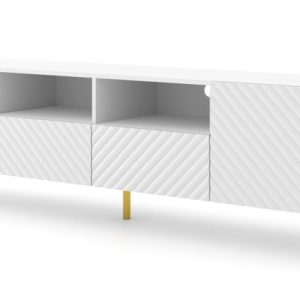 Szafka RTV SURF 200 cm 2D2S frez biały mat 240603 Szafka RTV SURF 200 cm 2D2S frez biały mat 240603