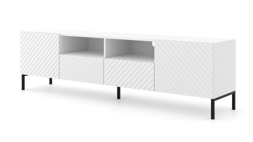 Szafka RTV SURF 200 cm 2D2S frez biały mat 240525