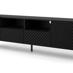 Szafka RTV SURF 200 cm 2D2S frez czarny mat 240609 Szafka RTV SURF 200 cm 2D2S frez czarny mat 240609