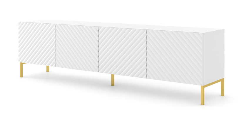 Szafka RTV SURF 200 cm 4D frez biały mat 240550