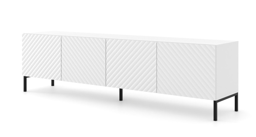 Szafka RTV SURF 200 cm 4D frez biały mat 240527