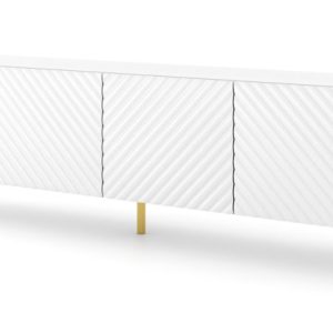 Szafka RTV SURF 200 cm 4D frez biały połysk 240561 Szafka RTV SURF 200 cm 4D frez biały połysk 240561