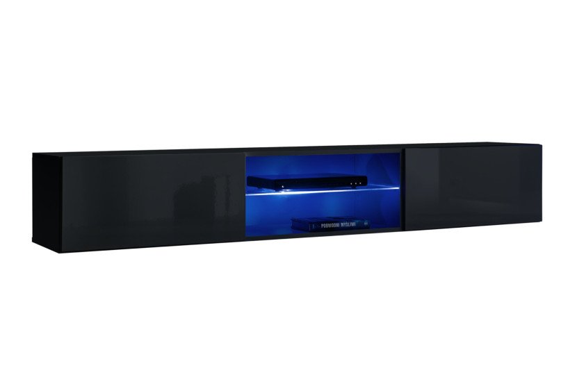 Szafka RTV SWITCH czarny połysk 180 cm + LED 945978