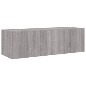 Szafka Rtv Szary Mat LED Drzwiczki Nowoczesny Salon 100x35x31cm 763451 Szafka Rtv Szary Mat LED Drzwiczki Nowoczesny Salon 100x35x31cm 763451
