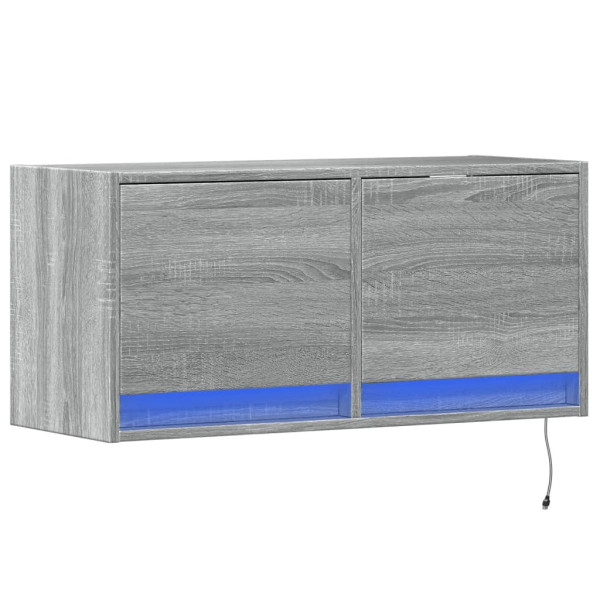 Szafka Rtv Szary Mat LED Szuflady Nowoczesny Salon 80x31x38cm 762124