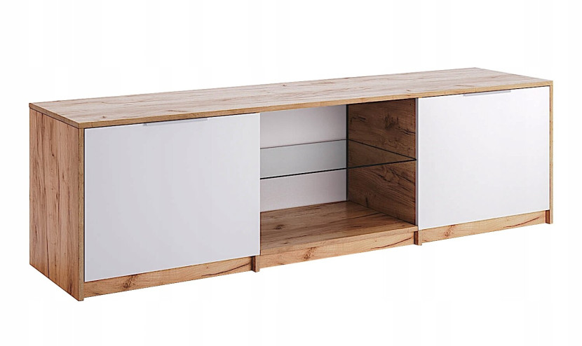 SZAFKA RTV Tissa z płyty wiórowej 179x45x52cm biały połysk 246210