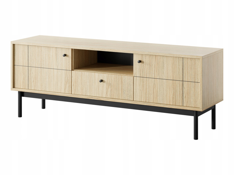 Szafka RTV TOKYO 153 cm Dąb Linea Pod Telewizor Drzwi Szuflada Nóżki 550791