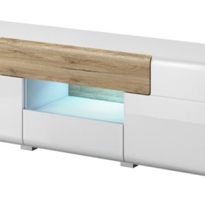 Szafka RTV TOLEDO 2D2S 159 biała połysk/dąb san remo 185856