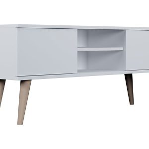 Szafka RTV Toronto 120 cm z 2 drzwiami i półkami biała 102408