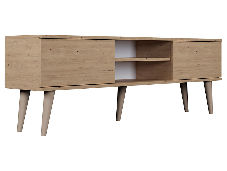Szafka RTV Toronto 160 cm z 2 drzwiami i półkami dąb artisan 102415