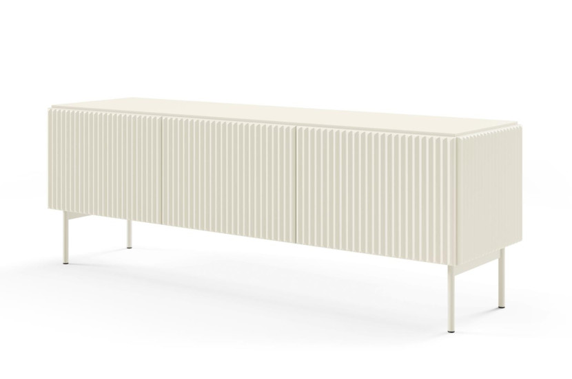 Szafka RTV trzydrzwiowa elegancka TUTTI 147 cm kaszmirowa z uchylną klapą 718277