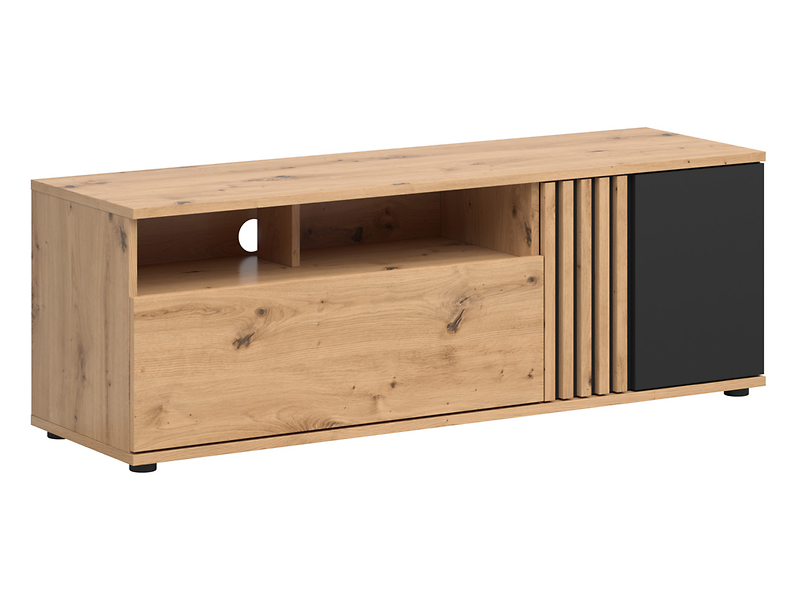 Szafka RTV Vabres 135 cm z drzwiami i szufladą dąb artisan lamele 287250