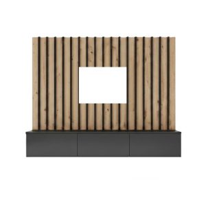 Szafka RTV VERTI 180 czarna + panel ścienny 934897 Szafka RTV VERTI 180 czarna + panel ścienny 934897