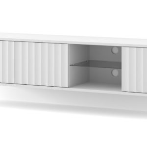 Szafka RTV VINA 156 cm wisząca frezowana biały mat 346206 Szafka RTV VINA 156 cm wisząca frezowana biały mat 346206