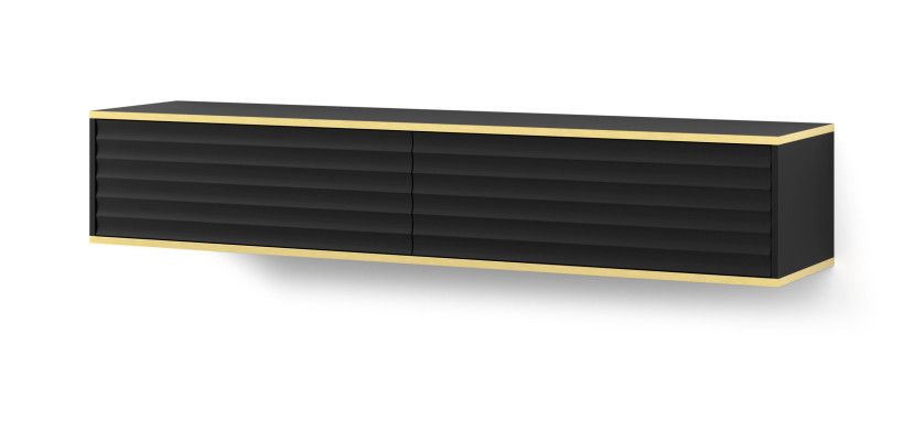 Szafka RTV WABI 180 cm wisząca frez czarny mat 241290
