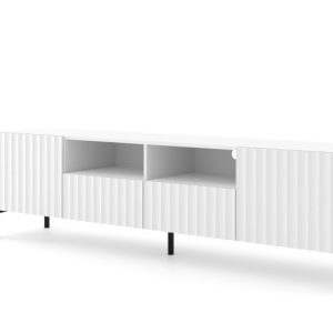 Szafka RTV WAVE 200 cm 2D2S frez biały mat 240616 Szafka RTV WAVE 200 cm 2D2S frez biały mat 240616