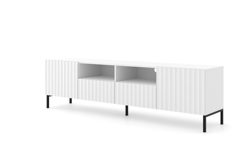 Szafka RTV WAVE 200 cm 2D2S frez biały mat 240616