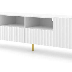 Szafka RTV WAVE 200 cm 2D2S frez biały mat 240539 Szafka RTV WAVE 200 cm 2D2S frez biały mat 240539