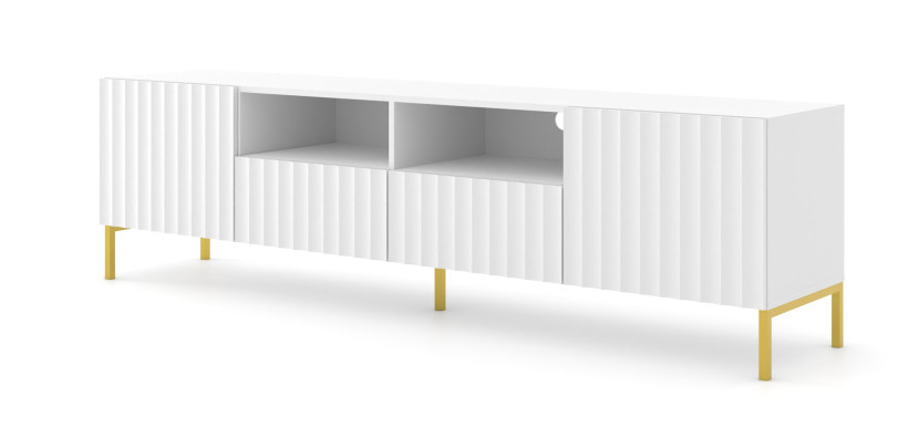 Szafka RTV WAVE 200 cm 2D2S frez biały mat 240539