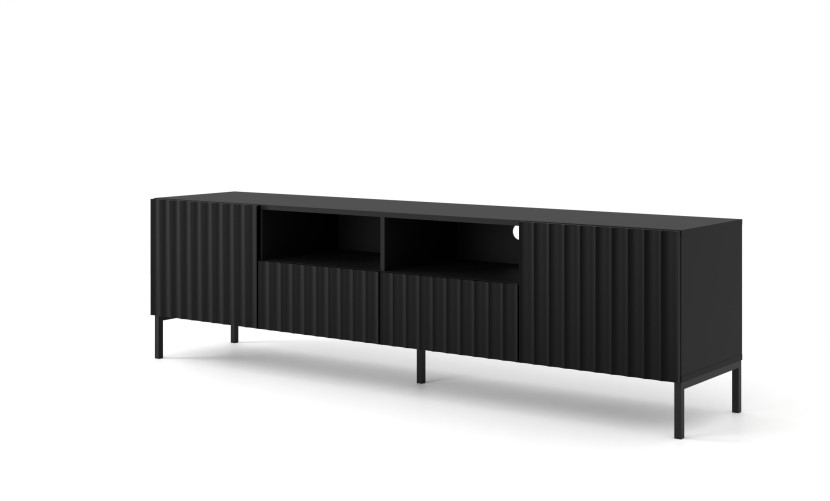 Szafka RTV WAVE 200 cm 2D2S frez czarny mat 240633