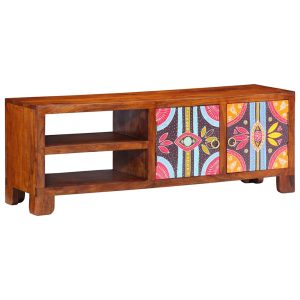 Szafka RTV wielokolorowa 110x30x40 lite drewno akacjowe 867678 Szafka RTV wielokolorowa 110x30x40 lite drewno akacjowe 867678