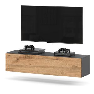 Szafka rtv wisząca 140cm loft pojemna pod tv salon na dotyk 594858