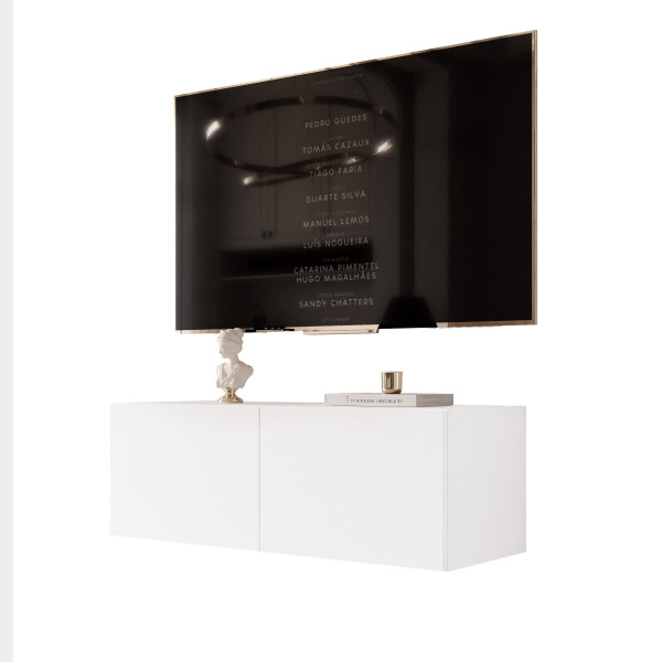 Szafka RTV wisząca ANGEL 100 cm z oświetleniem biały mat 712398