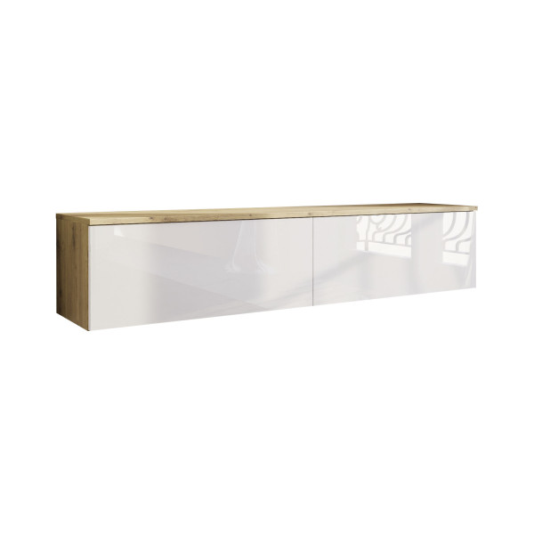 Szafka RTV wisząca biały połysk - 180 cm 966308