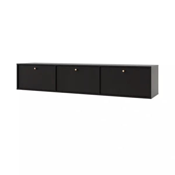 Szafka RTV wisząca do salonu Sakai 4 3K T303 Czarny 716267