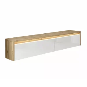 Szafka RTV wisząca Lumi-1 dąb Artisan/ biała połysk 1079001