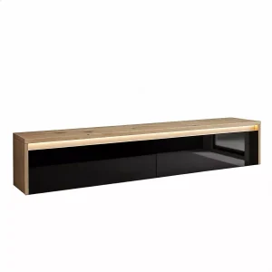 Szafka RTV wisząca Lumi-1 dąb Artisan/ czarna połysk 1079020