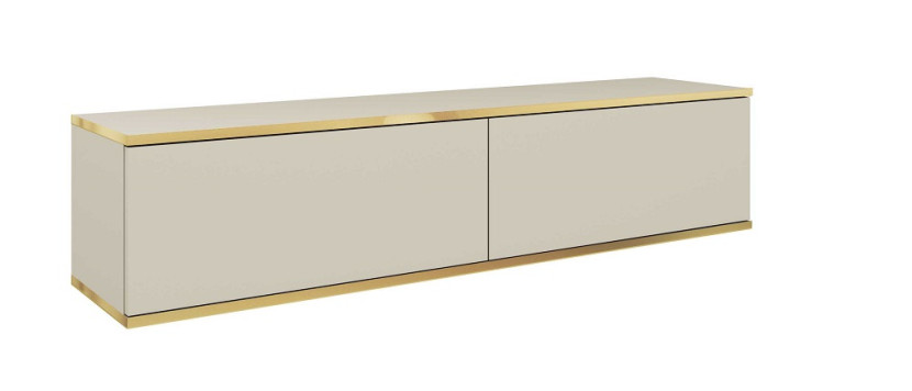 Szafka RTV wisząca POLO 135 cm front gładki - beżowa 347869