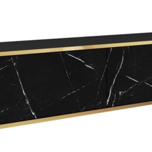 Szafka RTV wisząca POLO 135 cm front gładki – marmur czarny 347870 Szafka RTV wisząca POLO 135 cm front gładki – marmur czarny 347870