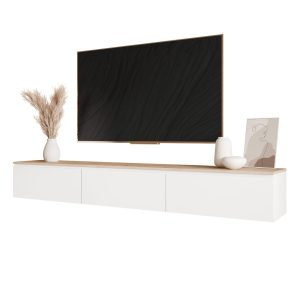 Szafka RTV wisząca SELIA biały + dąb artisan 728198 Szafka RTV wisząca SELIA biały + dąb artisan 728198