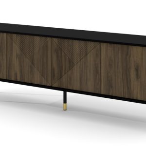 Szafka RTV WOODY 180 cm 4D czarny mat/orzech pacific 240581 Szafka RTV WOODY 180 cm 4D czarny mat/orzech pacific 240581