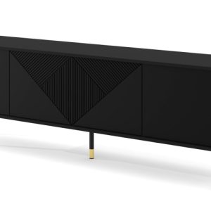 Szafka RTV WOODY 180 cm 4D czarny mat 240568 Szafka RTV WOODY 180 cm 4D czarny mat 240568