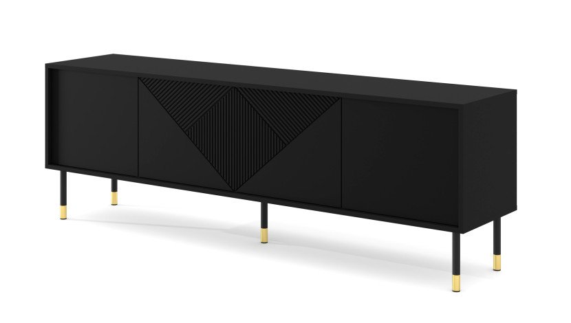 Szafka RTV WOODY 180 cm 4D czarny mat 240568