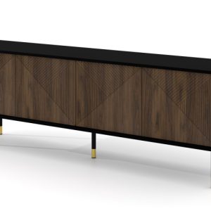 Szafka RTV WOODY IV 180 cm 4D czarny mat/dąb catania 240615 Szafka RTV WOODY IV 180 cm 4D czarny mat/dąb catania 240615