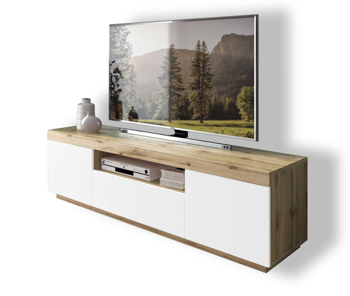 Szafka RTV YOSHI dąb wotan/biały 96818