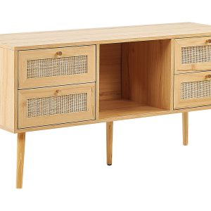 Szafka RTV z 4 szufladami rattan plecionka boho 70924 Szafka RTV z 4 szufladami rattan plecionka boho 70924