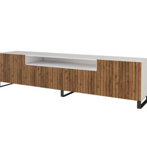 Szafka RTV z frezowanymi frontami stojąca KITO-S – 200x53x41 cm – Brązowy 644168 Szafka RTV z frezowanymi frontami stojąca KITO-S – 200x53x41 cm – Brązowy 644168